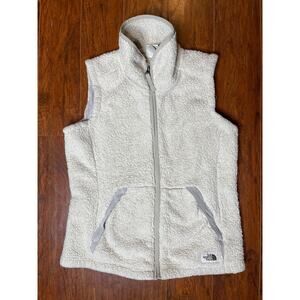 The North Face Women's Sherpa Full Zip Up Vest Sz Medium Off White